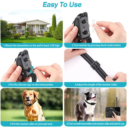2 In 1 Wireless Electric Dog Fence Waterproof Pet Shock Boundary Containment System Electric Training Collar For Small - view 3
