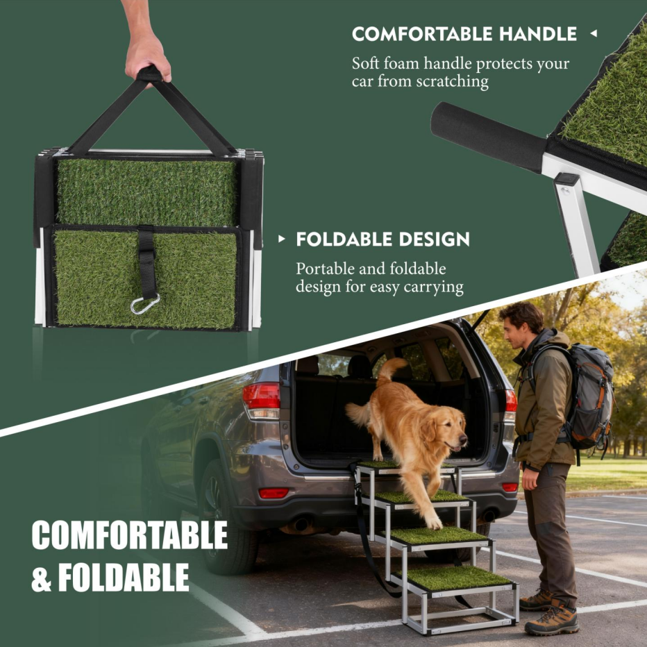 Foldable Dog Ramp For Cars, SUVs, Trucks, Portable Pet Dog Stairs For Large Dogs With Non-Slip Surface & Reinforced - view 10