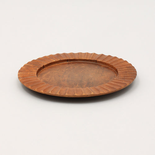 Handcrafted Wood Brown Charger Plate Wooden Dinning Placemat Artisan Wood Tableware