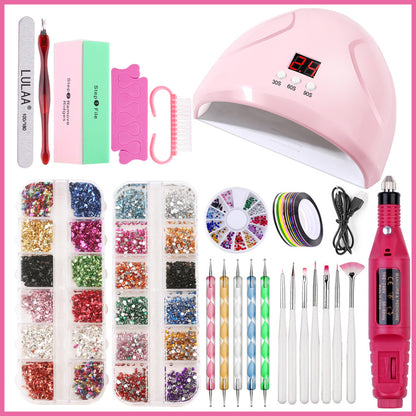 Nail Lamp Nail Art Sticker Drill Tool Set - view 3