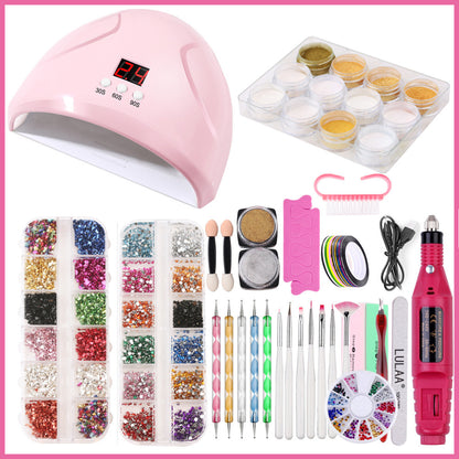 Nail Lamp Nail Art Sticker Drill Tool Set - view 4