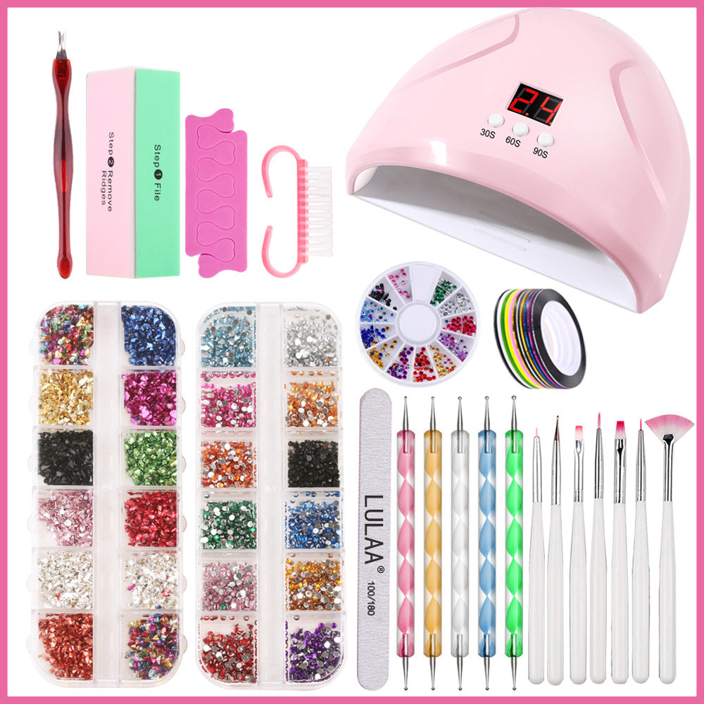 Nail Lamp Nail Art Sticker Drill Tool Set - view 2