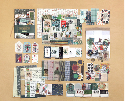 88 Vintage Planner Stickers, Background Paper - view 3