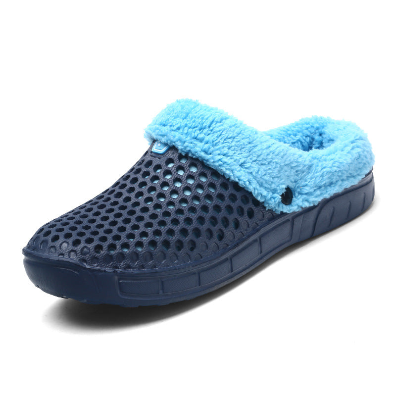 Fuzzy Plush Garden Clogs Mules Slippers Home Indoor Couple Slippers - view 5