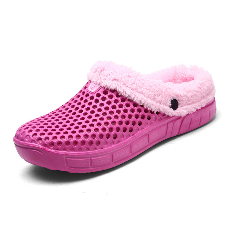 Fuzzy Plush Garden Clogs Mules Slippers Home Indoor Couple Slippers - view 4