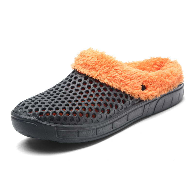 Fuzzy Plush Garden Clogs Mules Slippers Home Indoor Couple Slippers - view 3