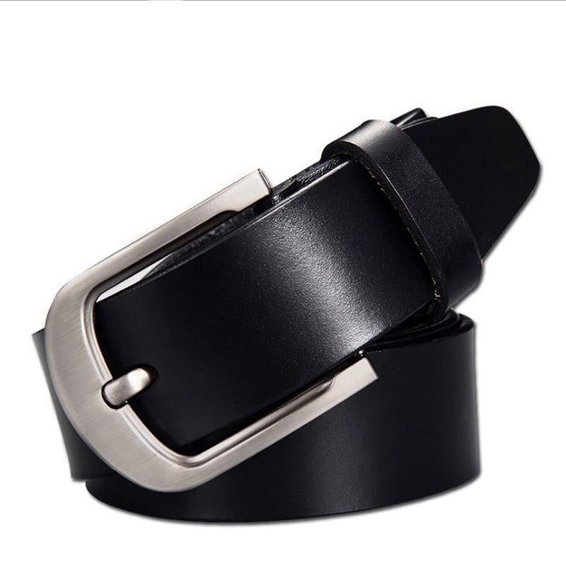 Leather Cowskin Vintage Jean Belt Pin Buckle Simple Men's Belt Wide - view 4