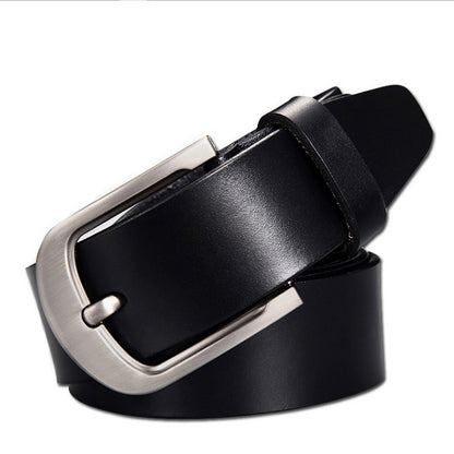 Leather Cowskin Vintage Jean Belt Pin Buckle Simple Men's Belt Wide - view 4