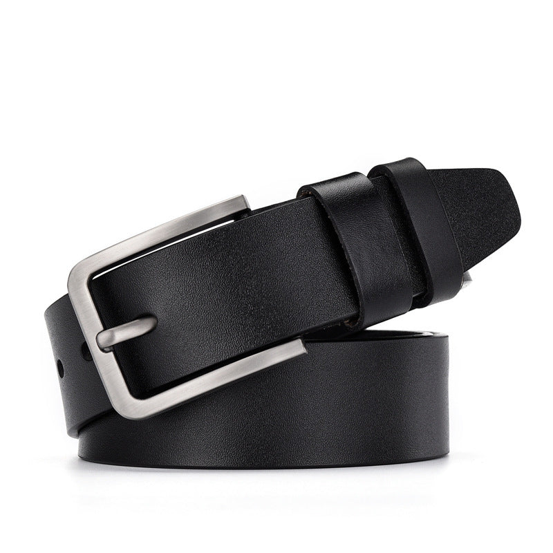 Leather Cowskin Vintage Jean Belt Pin Buckle Simple Men's Belt Wide - view 2