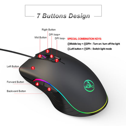 Glowing Gaming Mouse Gaming Wired Mouse - view 6