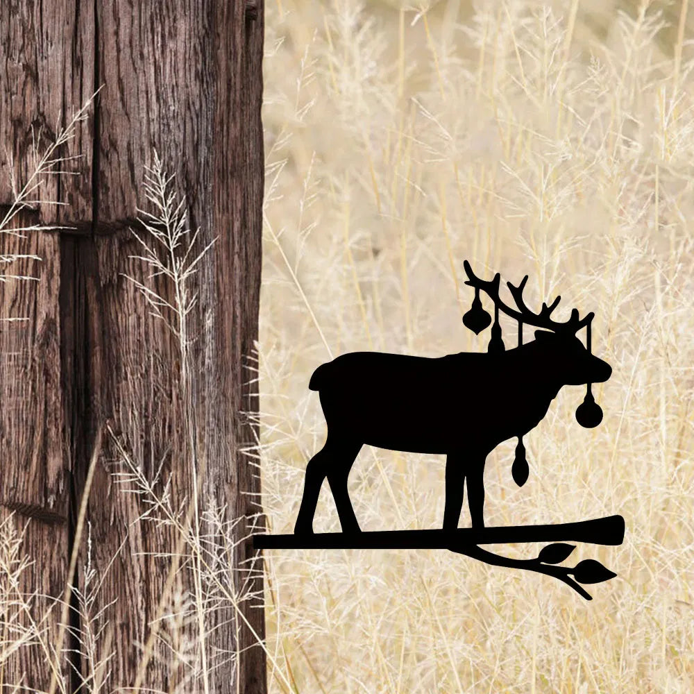 Whimsical iron Elk Sculpture for Garden and Patio Decor - view 2