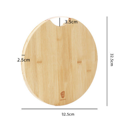 Round Cutting Board Household Thick Solid Wood Bamboo Cutting Board Kitchen Fruit Cutting Board Small Cutting Board