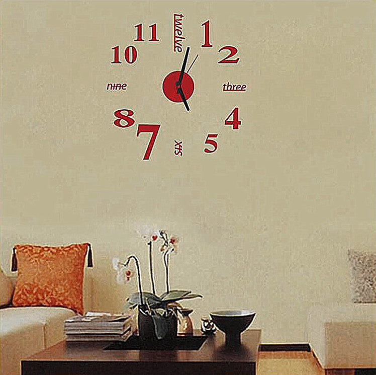 DIY Acrylic Creative 3D Stereo Mirror Wall Clock - view 4