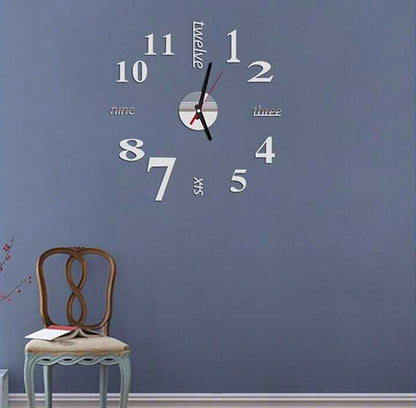DIY Acrylic Creative 3D Stereo Mirror Wall Clock - view 8