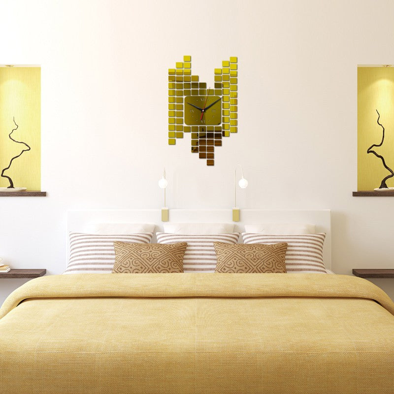 Mosaic Wall Sticker Clock Wall Decoration Digital Wall Clock Clock - view 4