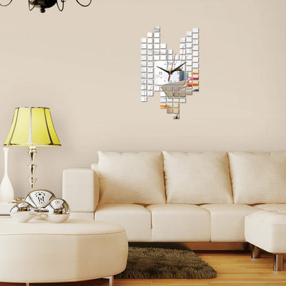 Mosaic Wall Sticker Clock Wall Decoration Digital Wall Clock Clock - view 3