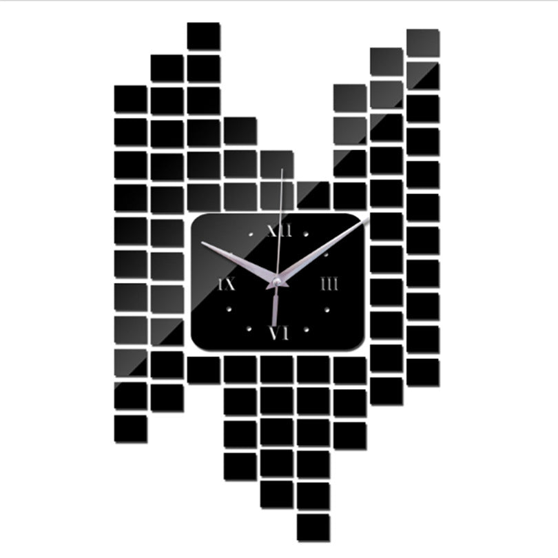 Mosaic Wall Sticker Clock Wall Decoration Digital Wall Clock Clock - view 2
