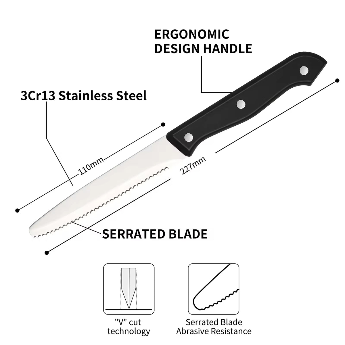 12-piece Kitchen Knife And Accessory Set With High-carbon Stainless Steel Blades, Including Meat And Steak Knives - view 5