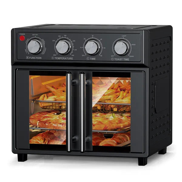 PlumChef 29.5 Quart Extra Large 6 Slices Air Fryer Convection Toaster Oven, French Door, 1700W