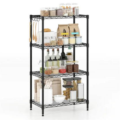 4-Tier Heavy-Duty Metal Wire Shelving, 600 Lbs Total Load Capacity With Anti-Toppling Kits For Garage & Kitchen - view 2