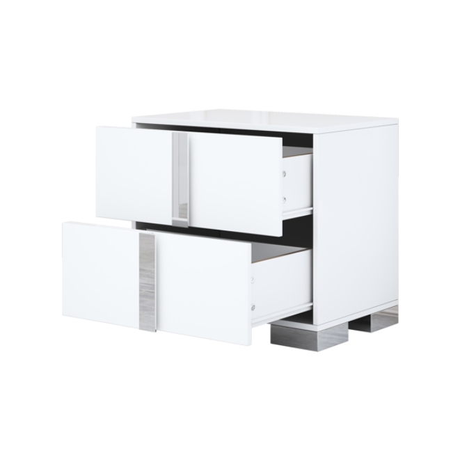 Elegant Nightstand With Metal Handle - view 5