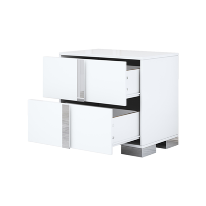 Elegant Nightstand With Metal Handle - view 5