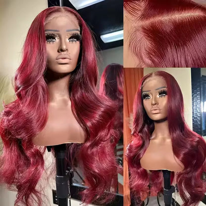 13x6 Human Hair Lace Wig, High-Definition Burgundy Lace Wig, Human Hair With Aligned Cuticle Layer, Indian Hair Wig - view 3