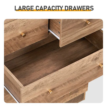 Gray Particleboard With Linen-textured Melamine Finish, 66 x 40 x 91cm, 3+2 Drawers - view 4