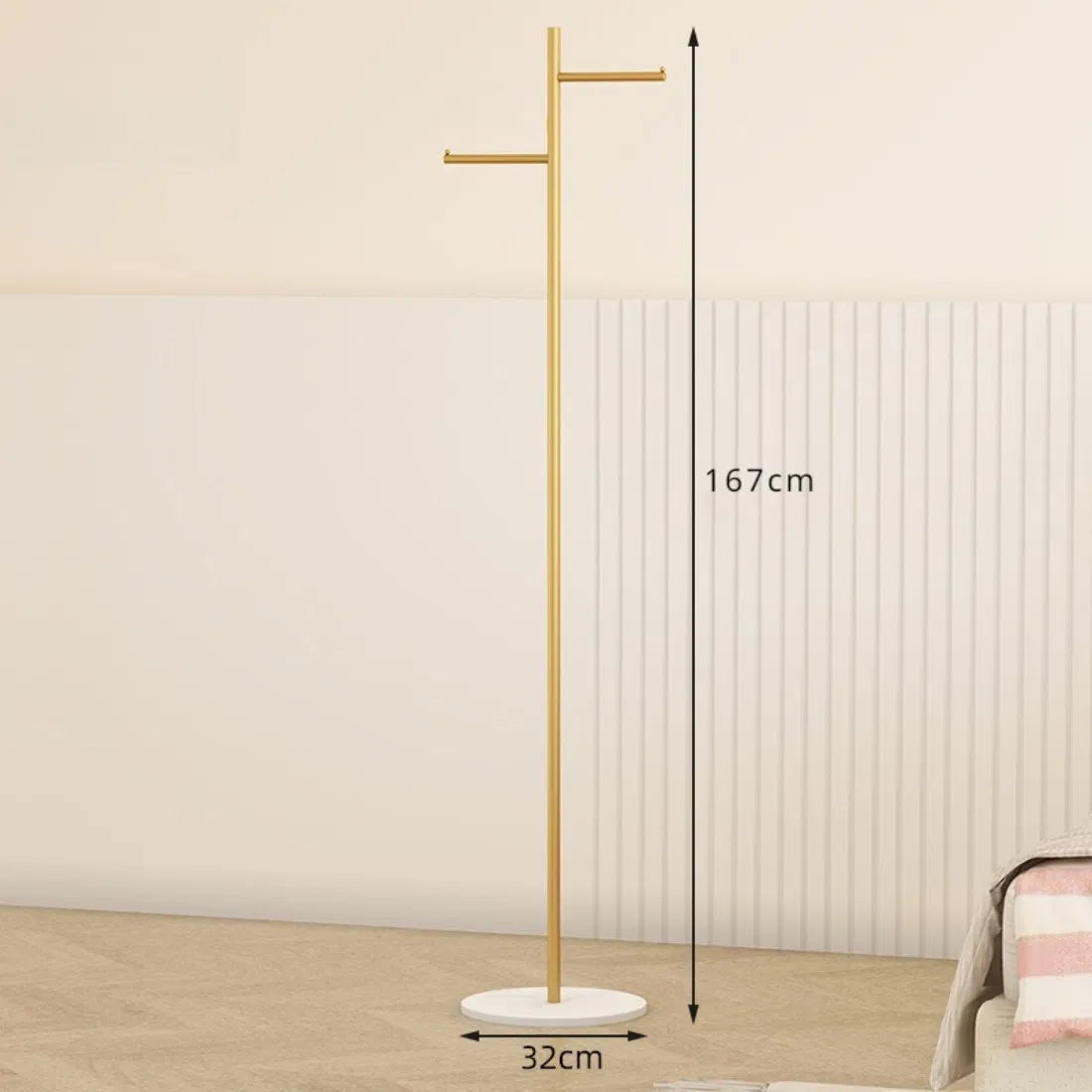 Clothing Rack, Golden Metal Freestanding Heavy Duty Clothes Rack with Marble Base - view 8