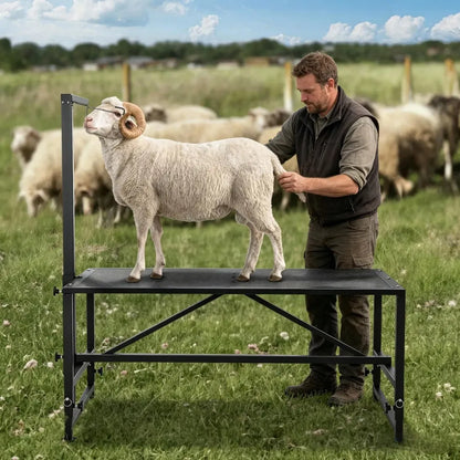 Livestock Stand with Adjustable Height and Metal - view 2