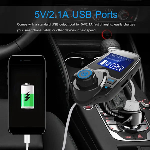 Car Wireless FM Transmitter Fast USB Charge Hands-free Call Car MP3 Player AUX Input - view 5