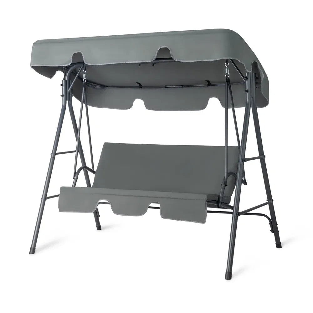 68X43X60 Inch Dark Gray KD Style With Cushion Canopy Iron Oxford Fabric 250kg Iron Swing Set - view 5