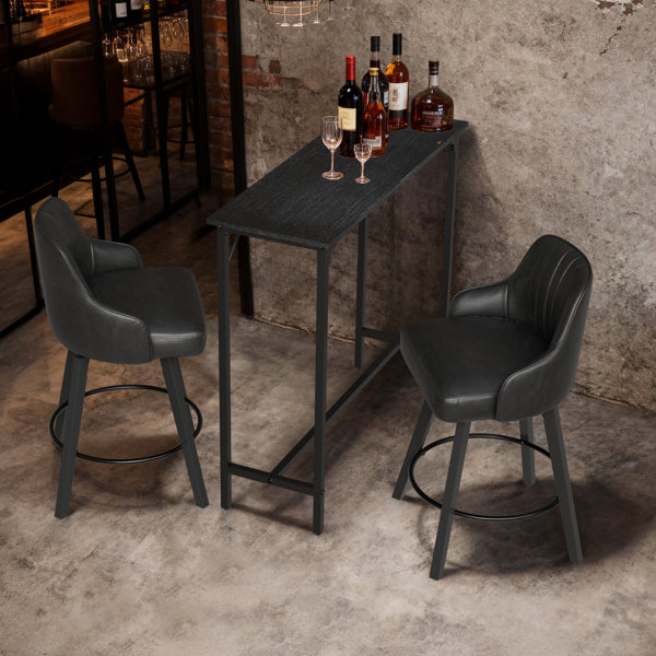 43-Inch Bar Table (Black) - 209 Lbs Capacity Pub Height Table With Durable MDF Top & Metal Frame - view 2