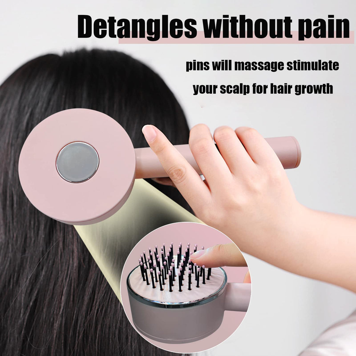 One-key Self-cleaning Hair Brush For Women Curly Hair Brush Anti-Static Airbag Massage Comb Airbag Massage Scalp Comb - view 6