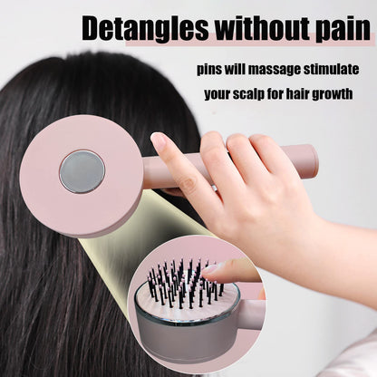 One-key Self-cleaning Hair Brush For Women Curly Hair Brush Anti-Static Airbag Massage Comb Airbag Massage Scalp Comb - view 6