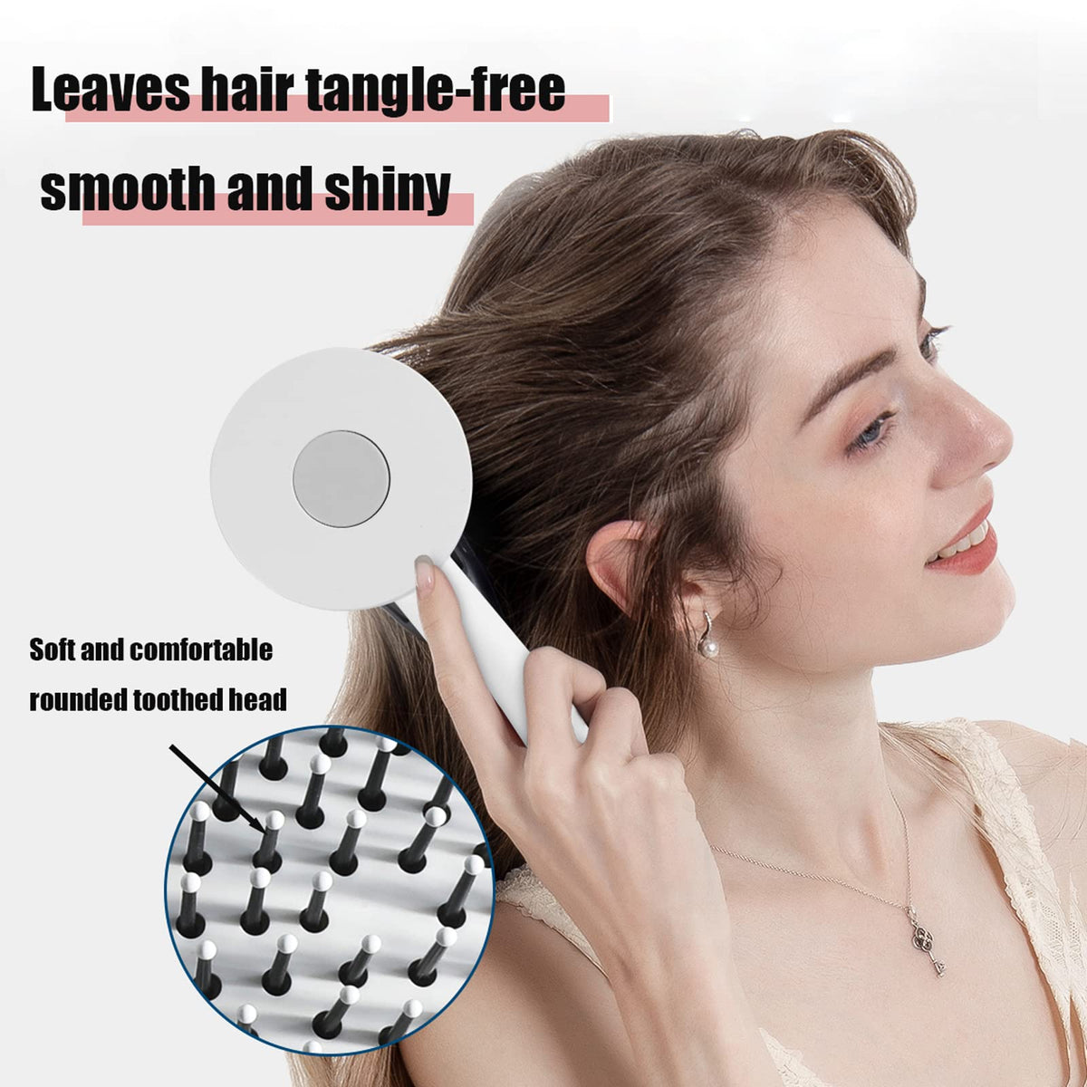 One-key Self-cleaning Hair Brush For Women Curly Hair Brush Anti-Static Airbag Massage Comb Airbag Massage Scalp Comb - view 7