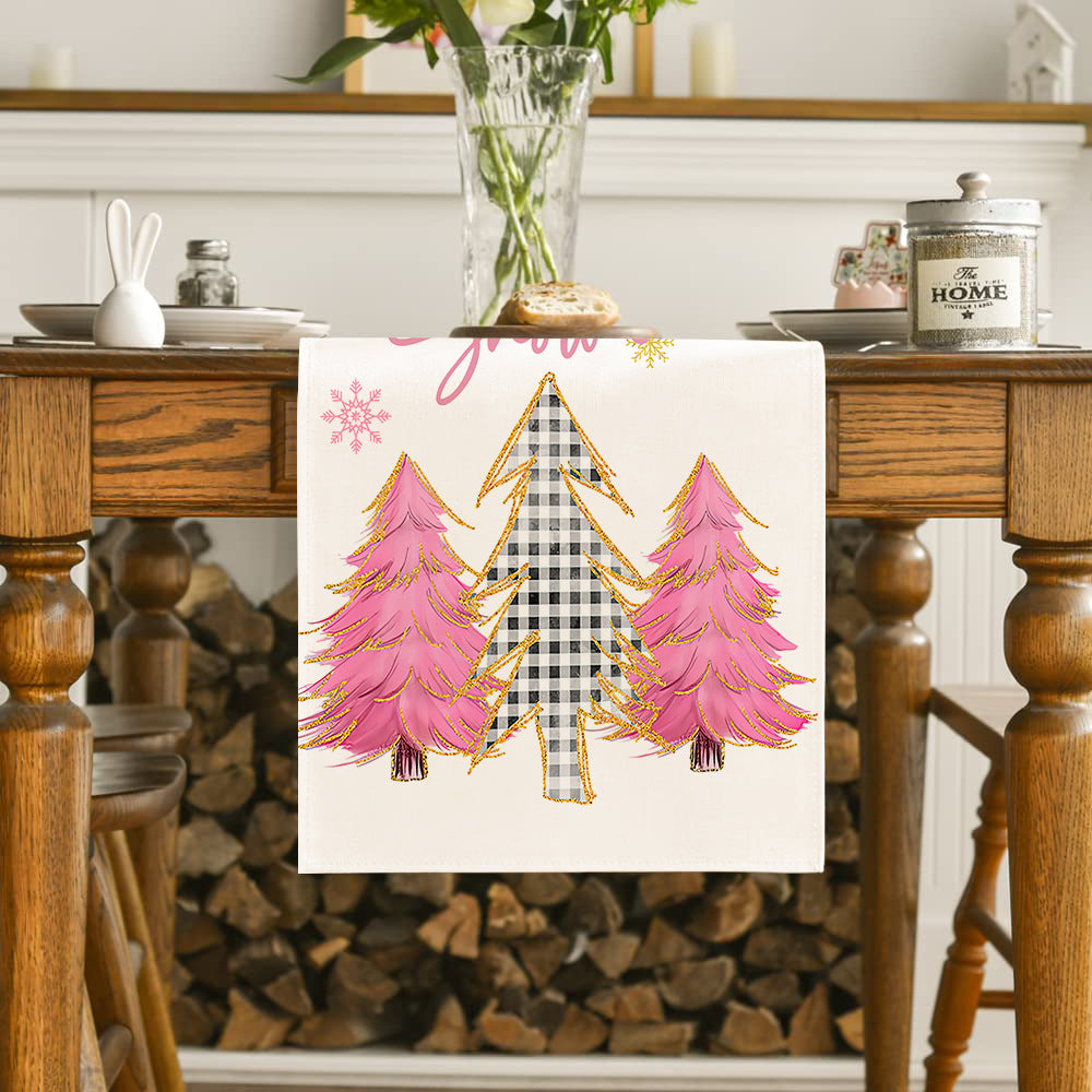 Table Runner Christmas Christmas Tree Snowflake Decoration - view 6