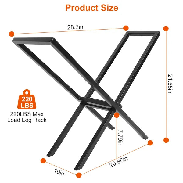 Firewood Log Rack 220LBS Steel Wood Lumber Storage Stacking Rack X Shape Storage Holder For Fireplace Firepit - view 3