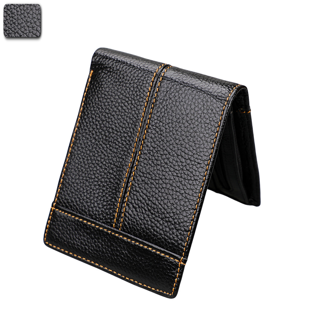 Rfid Crazy Horse Leather Short Wallet - view 4