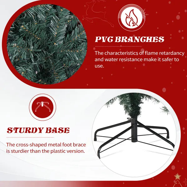 7.5 FT Artificial Christmas Tree With DIY 300 Warm White LED Lights - view 4