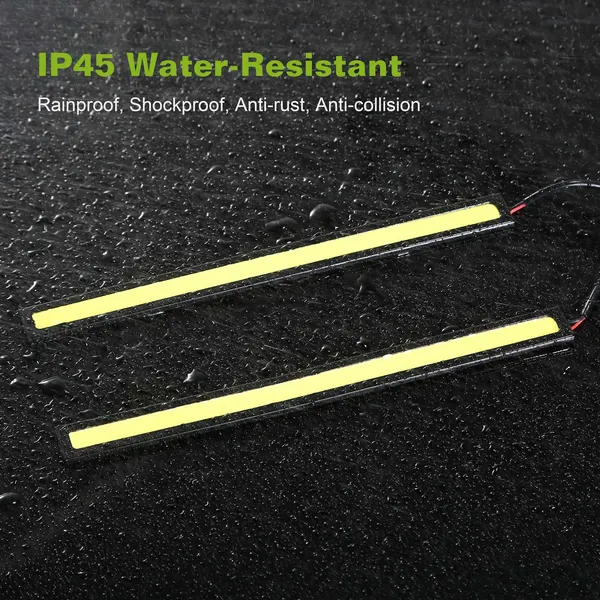 2Pcs LED Daytime Running Lights Car LED COB DRL Fog Lights IP45 Waterproof LED Strip Fog Day Driving Lamp Sticker - view 4