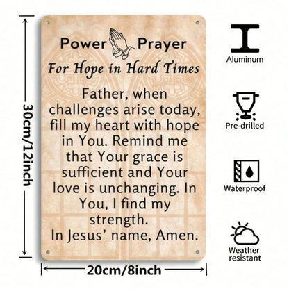 Bohemian Christian Prayer Poster, Wall Art, Beige & Brown Religious Sign, Sign, 2D Flat Decor 8x12 Inch IkTok, IkTok