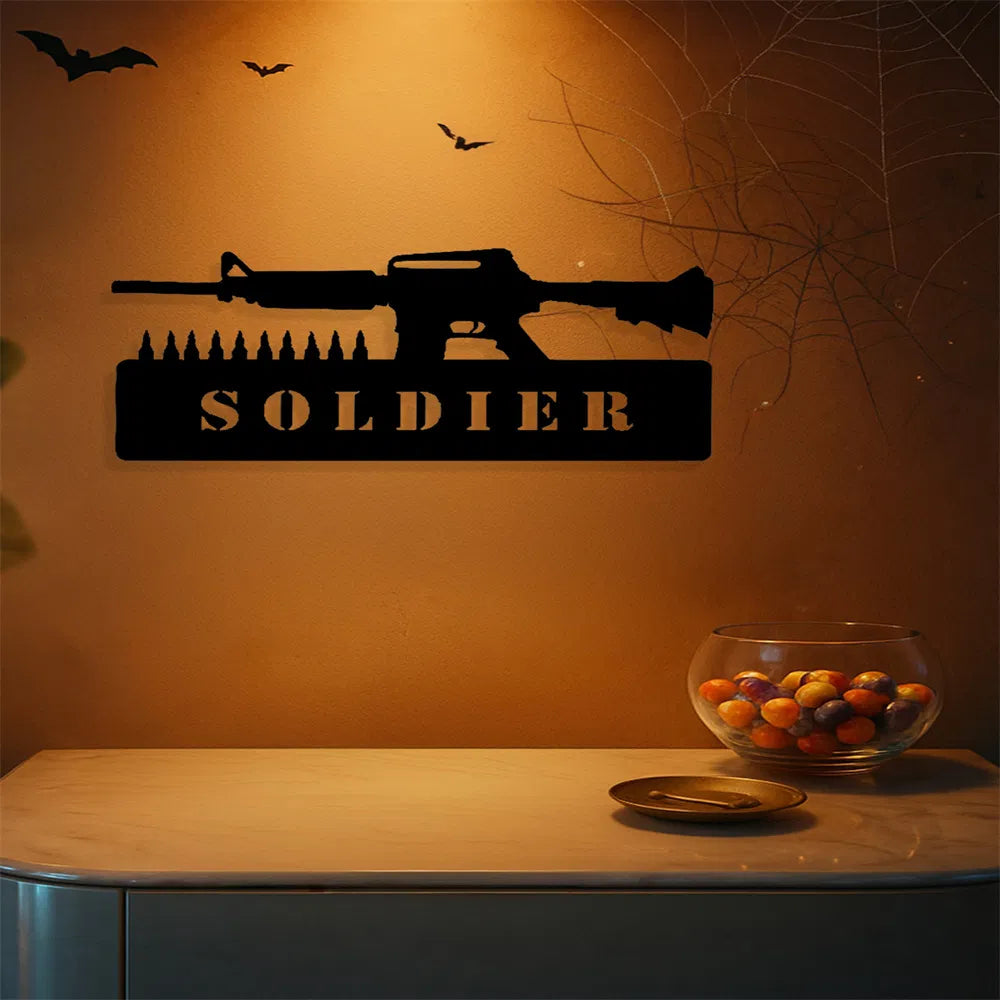 Vintage Patriotic Soldier iron Sign American Military Wall Decor for Home Bar Garage