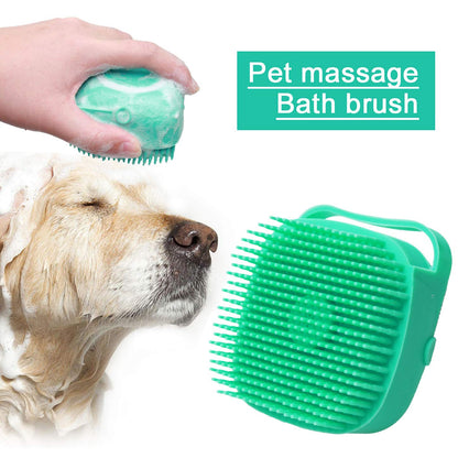 Pet Dog Shampoo Massager Brush Cat Massage Comb Grooming Scrubber Shower Brush For Bathing Short Hair Soft Silicone - view 2