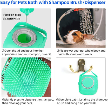 Pet Dog Shampoo Massager Brush Cat Massage Comb Grooming Scrubber Shower Brush For Bathing Short Hair Soft Silicone - view 4