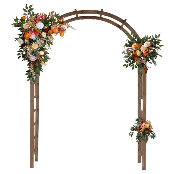 7FT Wooden Garden Arbor, Wedding Arch Backdrop Stand For Ceremony Party - view 4