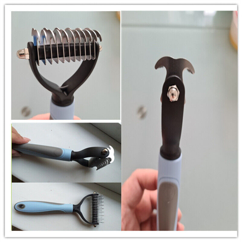 Grooming Brush For Pet Dog Cat Deshedding Tool Rake Comb Fur Remover Reduce 2-Side Dematting Tool For Dogs Cats Pets - view 7