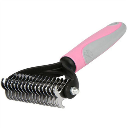 Grooming Brush For Pet Dog Cat Deshedding Tool Rake Comb Fur Remover Reduce 2-Side Dematting Tool For Dogs Cats Pets - view 8