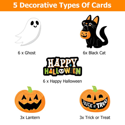 Set Of 25Pcs Halloween Party Striped Decorative Straws Disposable Drinking Straws Paper Straw Decor Happy Halloween - view 3