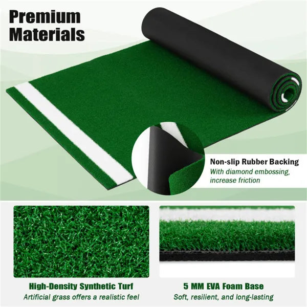 10ft X 3ft Softball Pitching Mat With Artificial Turf, Indoor & Outdoor Training Aid For Pitching Practice -Green - view 4